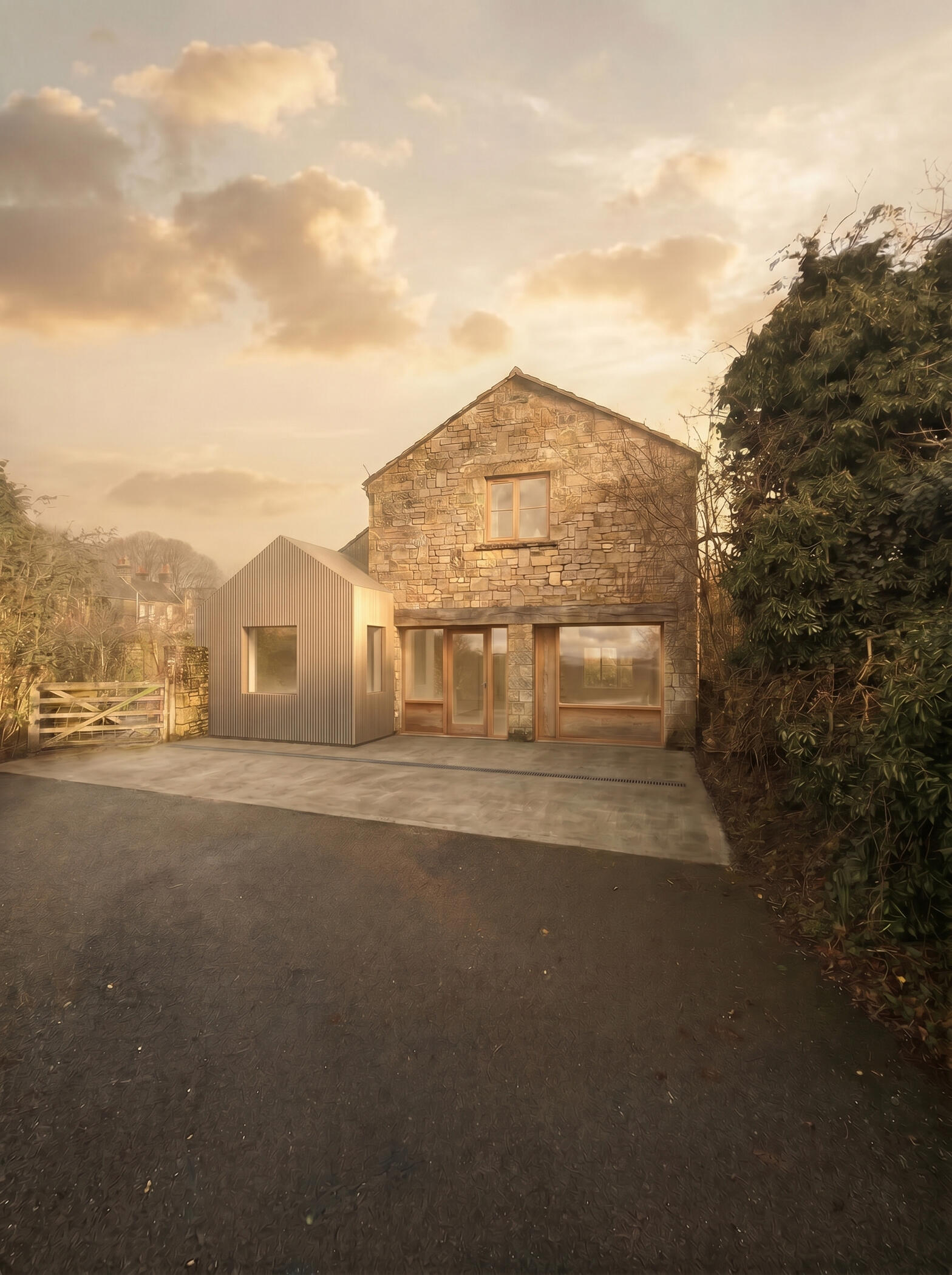 Untitled Existing garage conversion with timber garden-shed-style extensions forming a new dwelling on the outskirts of Bath by Andrew Taberner Architects