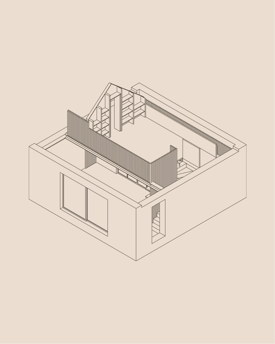 Axonometric drawing of H&C House